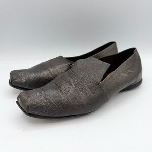 Cydwoq Cliff Dweller batten loafer square toe grey brown metallic leather